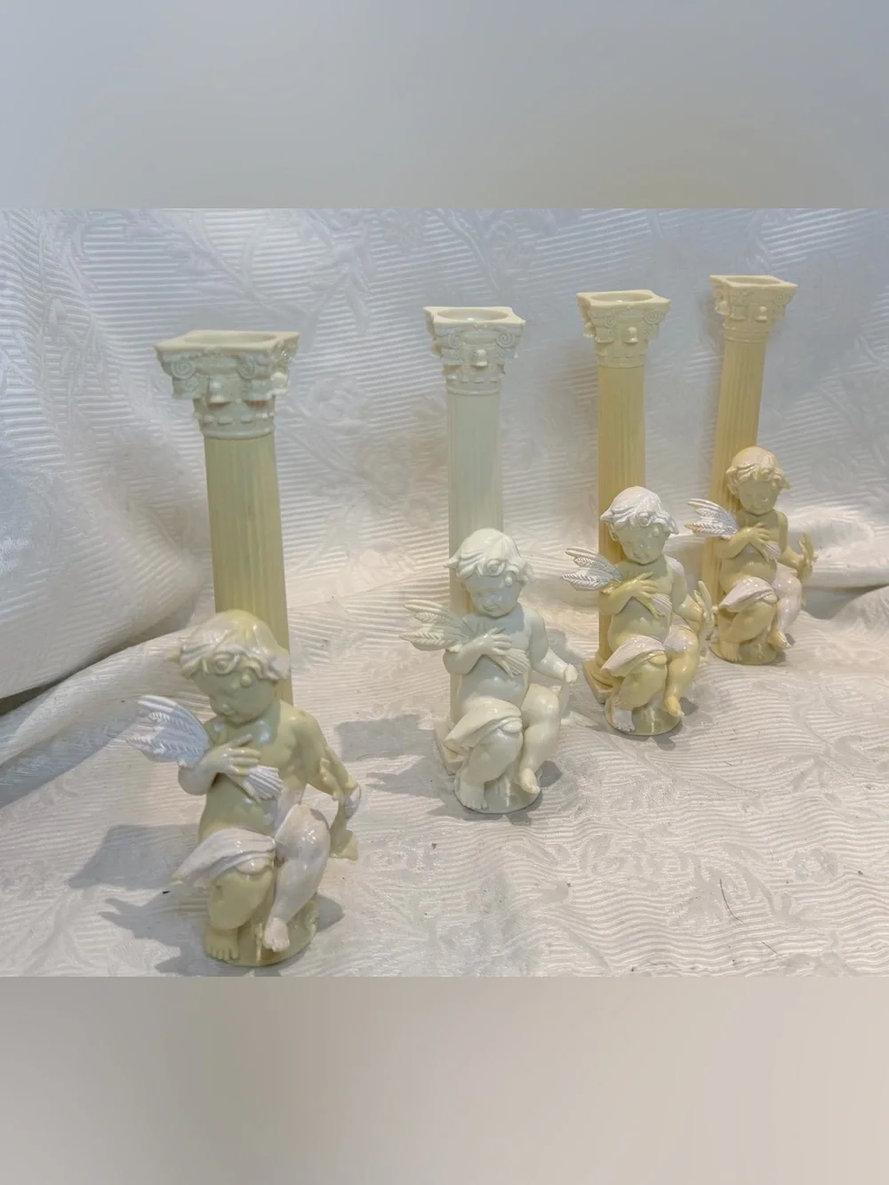 Vtg Wilton Cherub Cake Pillars Columns 7.5